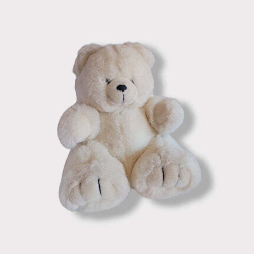 Vintage America Wego Ivory White Pot Belly Bear Stuffed Animal Plush Toy Chunky